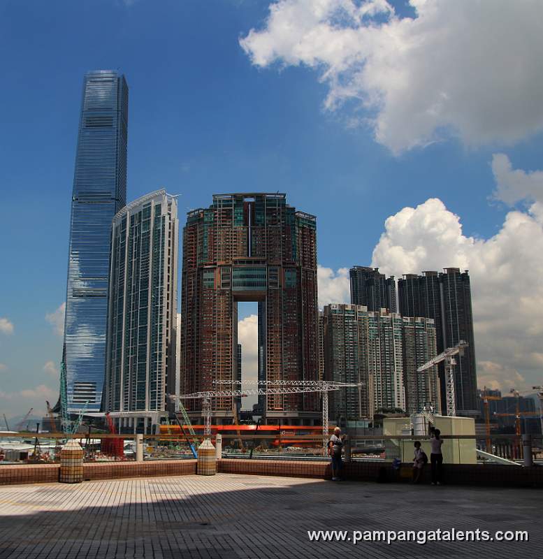 Kowloon West Skyline at day - Left to right: International Commerce Centre; The Habourside; The Arch; The Waterfront; The Sorrento